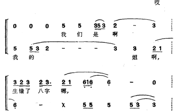哭嫁歌（女声二重唱 土家族哭嫁歌调） - 乐谱