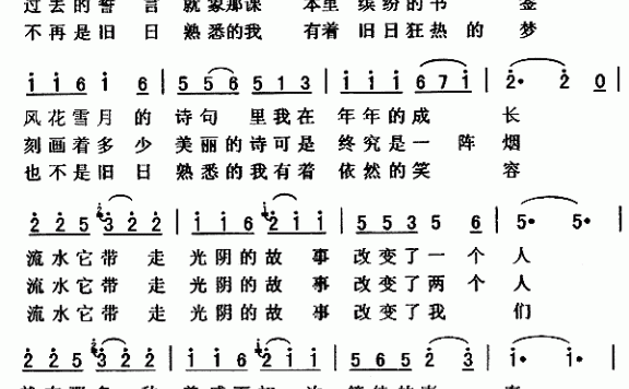 光阴的故事(罗大佑演唱) - 乐谱