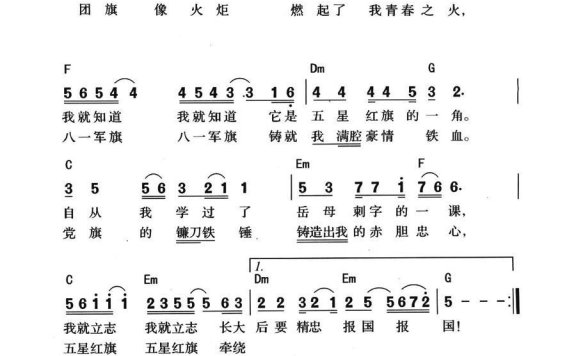 精忠报国（阮继华词 颂今曲、带和弦版） - 乐谱