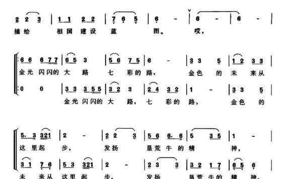 金光闪闪的路（福田词 陈敏曲） - 乐谱