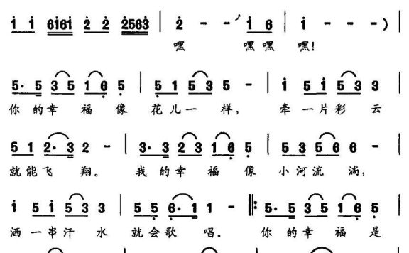 幸福在流淌（张海东曲 晋人词） - 乐谱