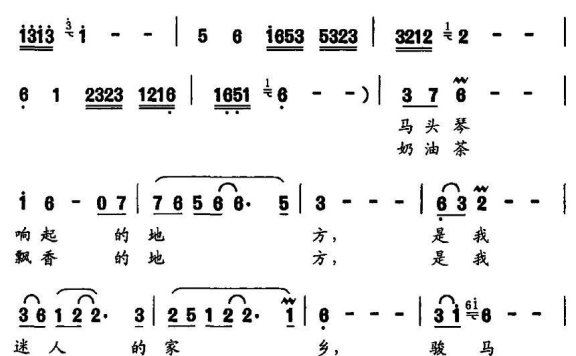 我的家乡在草原（何惠治、栾维平曲 倪永东词） - 乐谱