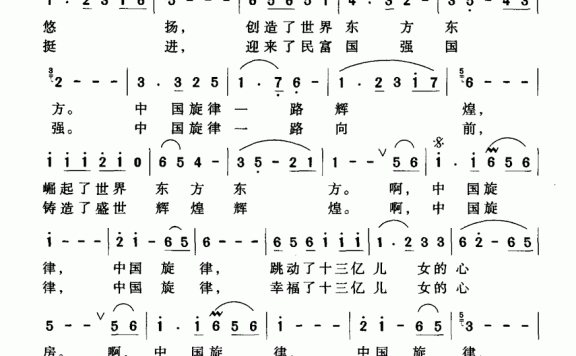 中国旋律（邓光华曲 牛峰词） - 乐谱