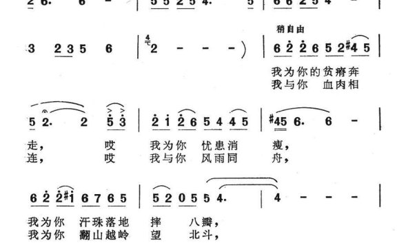 痴情（《西北望》选曲） - 乐谱