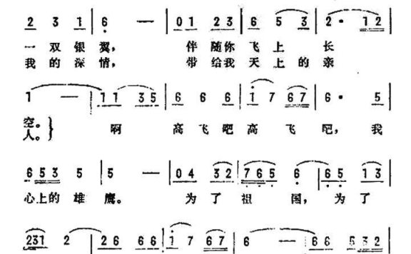 高飞吧!我心上的雄鹰(纪录片《战鹰》插曲) - 乐谱