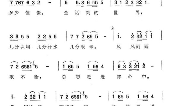 金话筒世界（电视系列片《金话筒世界》主题歌） - 乐谱