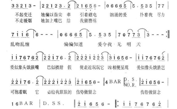 饿狼传说（张学友演唱） - 乐谱