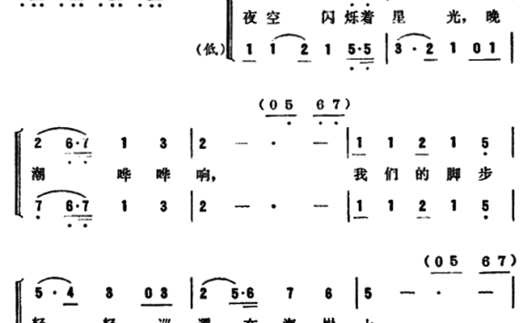 海防巡逻兵（毕庶勤曲 章明词） - 乐谱