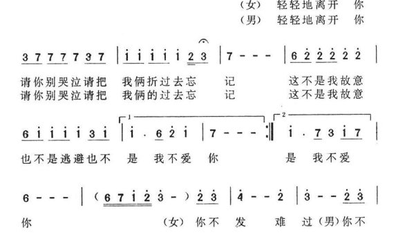 天上飘着雨(李春波、陈剑萍演唱) - 乐谱