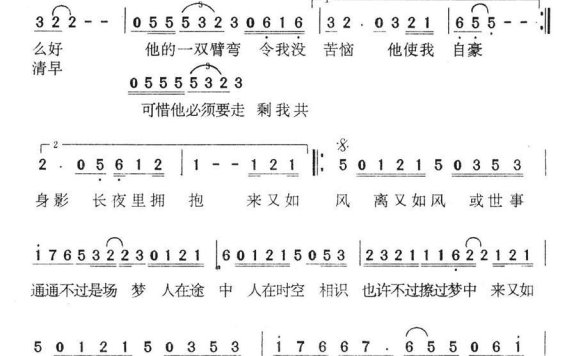 如风（王靖雯演唱） - 乐谱