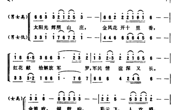 金凤花开十里香（小舞剧《金凤花开》插曲） - 乐谱