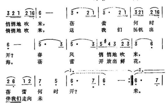 风儿悄悄地吹来(电视剧《白纱巾》插曲) - 乐谱