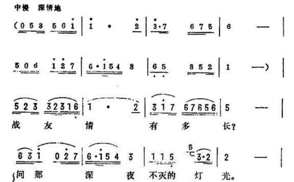 战友情，有多长（电视剧《红花传情》插曲） - 乐谱