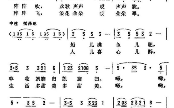 渔歌(电视剧《海涛声声》插曲) - 乐谱