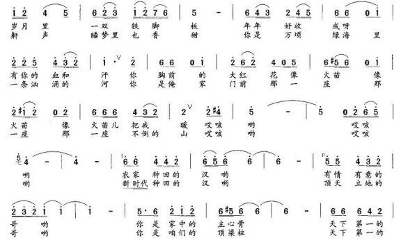 天下第一汉（梁强华曲 老土词） - 乐谱