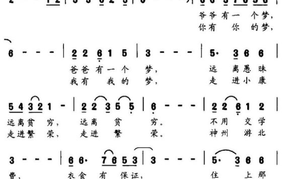 中国梦（徐而缓词 孟美璋曲） - 乐谱