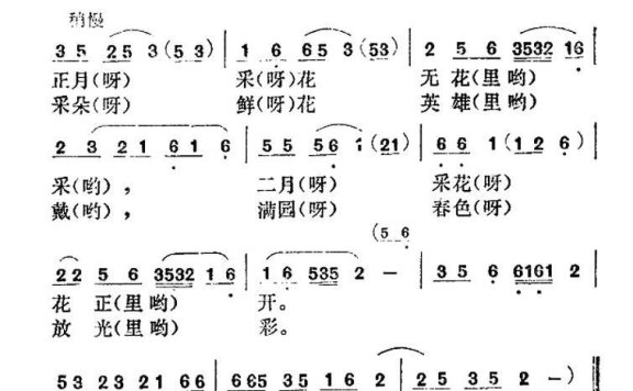 采朵鲜花英雄戴（贵州民歌） - 乐谱