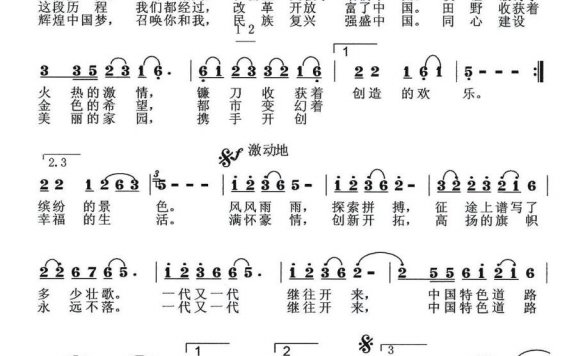 辉煌中国梦(云剑词 桑楠曲) - 乐谱