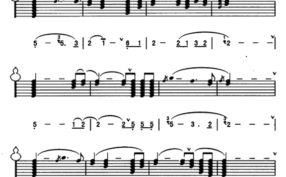 弯弯的月亮(线简谱混排版) - 乐谱