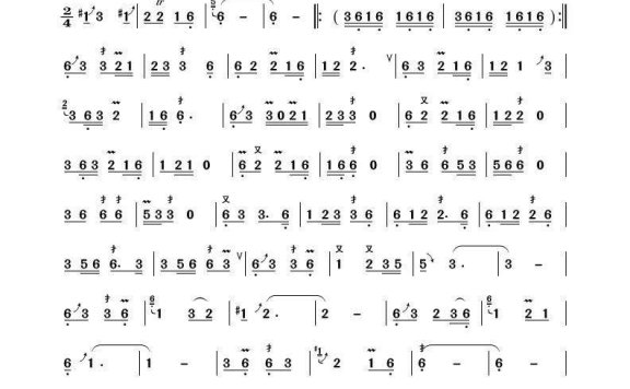 月下巴乌情（冬虫夏草记谱） - 乐谱