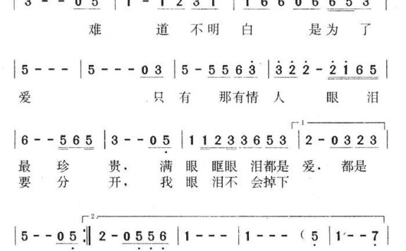 情人的眼泪（陈蝶衣词 姚敏曲） - 乐谱
