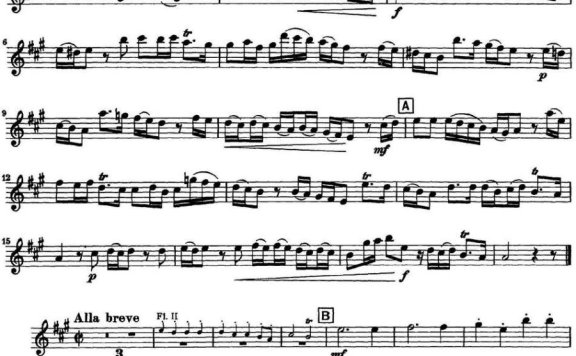 台莱曼A大调双长笛与钢琴奏鸣曲 - 乐谱