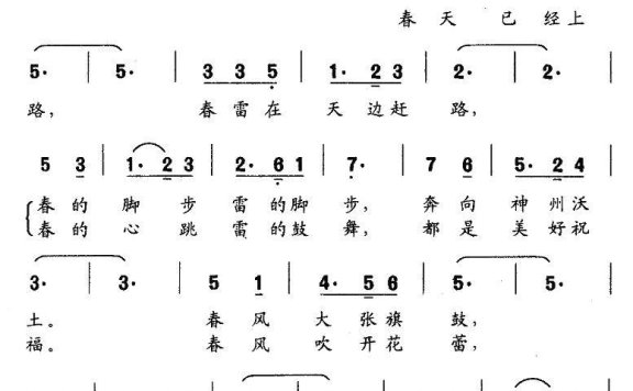 春天已经上路（王培元词 赵勇曲） - 乐谱