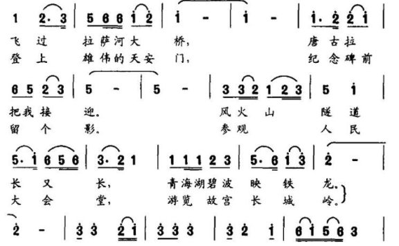 小卓玛旅游到北京（李光喜曲 丁志强词） - 乐谱