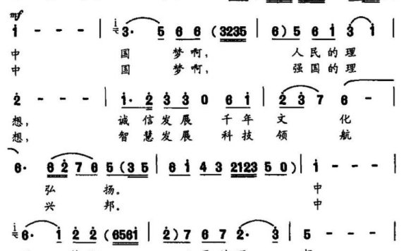 共圆中国梦（惠春、蓝夏词 珊卡曲） - 乐谱