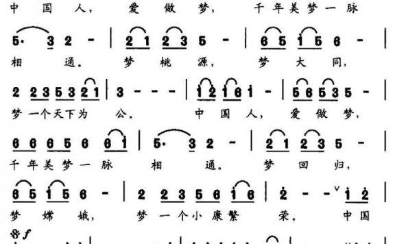 中国梦(蒋开儒词 朱汉民曲) - 乐谱