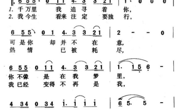 千万次地问（电视剧《北京人在纽约》片头歌） - 乐谱
