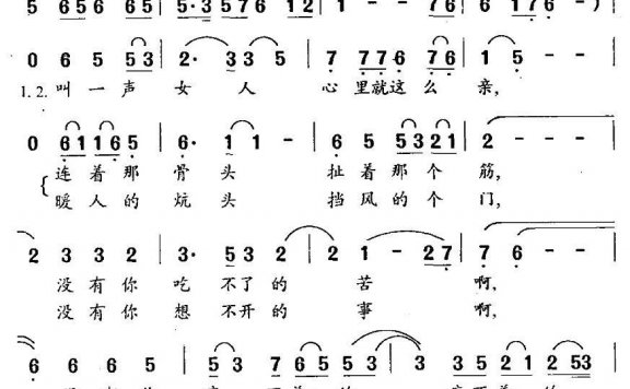亲亲的女人（晓明曲 曹勇词） - 乐谱