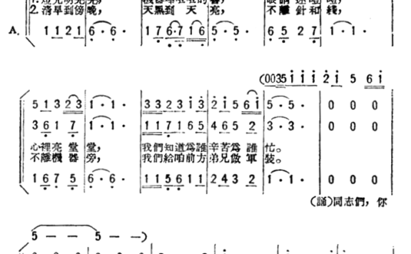 做好军装送前方（歌剧《星星之火》选曲） - 乐谱