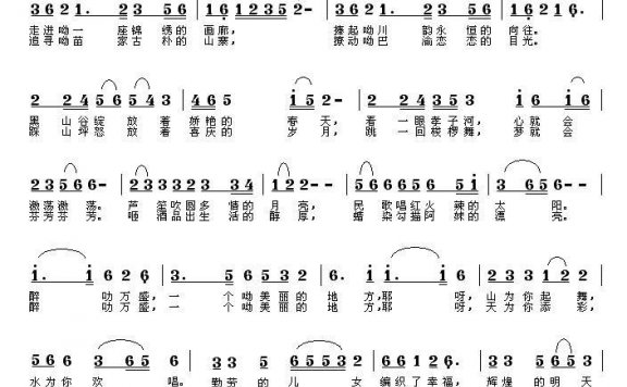 万盛，一个美丽的地方（孙立英曲 胡琳词） - 乐谱