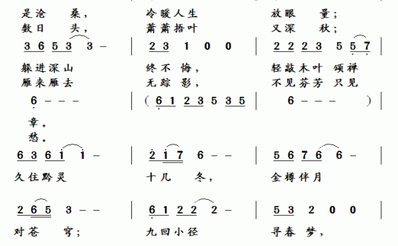 黔灵颂（七绝三首） - 乐谱