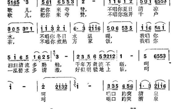 你好，趵突泉（刘风锦曲 王和声词） - 乐谱