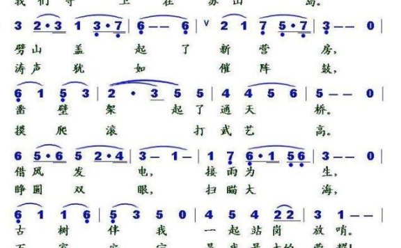 守卫苏山岛（李国喜曲 陈正松词） - 乐谱