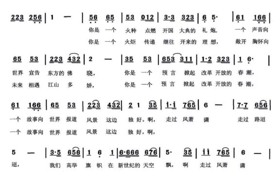 红旗飘飘（魏超新曲） - 乐谱