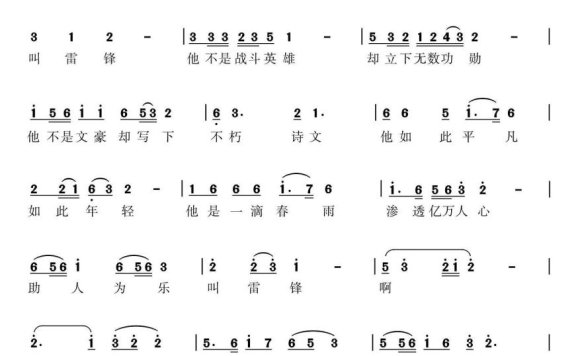 唱响雷锋（樊传发词 尤淑彩、陈圣光曲） - 乐谱