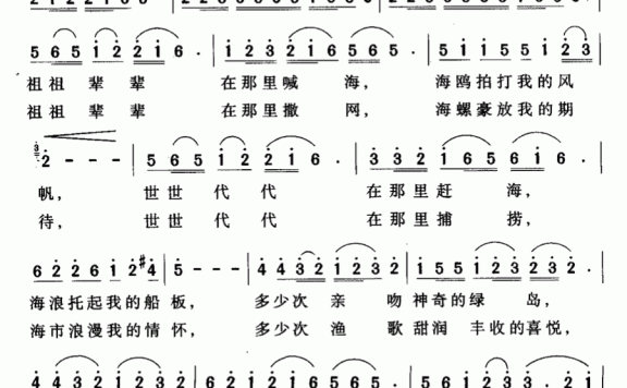 那片海(刘明生词 晓其曲) - 乐谱