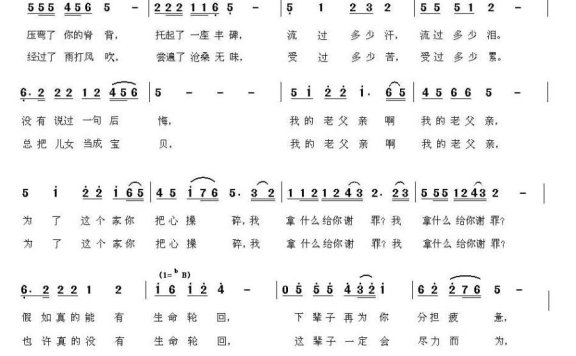 老父亲（徐喜印词 华秀曲） - 乐谱