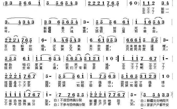 新疆忘不了（陈吉桂词曲） - 乐谱