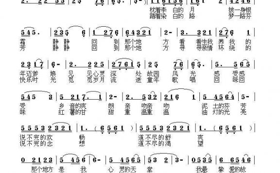 我挚爱的故乡（李怀东曲 李良词） - 乐谱
