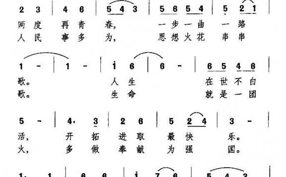 青春如歌（田志平词 万长海曲） - 乐谱