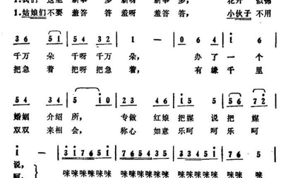 我们这里新事多（电视剧《婚姻介绍所》插曲） - 乐谱