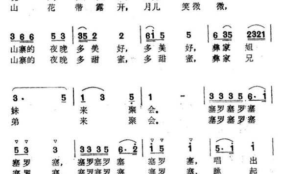 山寨的夜晚多美好（刘明泰曲 刘位循词） - 乐谱