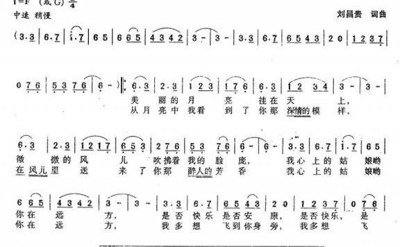 远方（刘昌贵词曲） - 乐谱