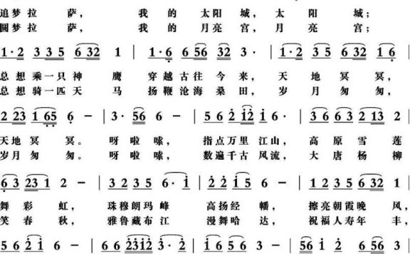 拉萨情思（华友国词 梁铭曲） - 乐谱