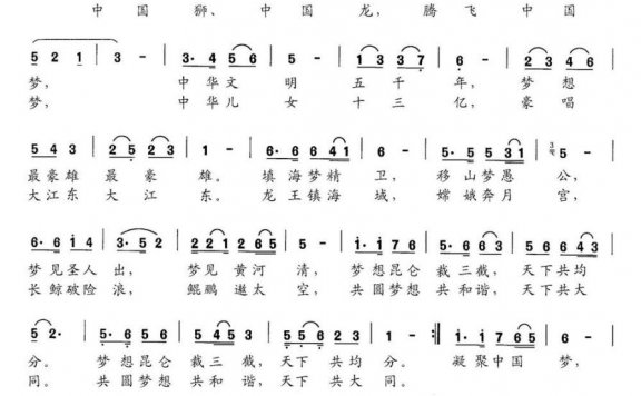 中国梦(李声高词 李维平曲) - 乐谱