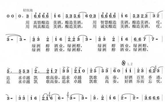 美酒飘香醉神洲（女声小合唱加男齐伴唱） - 乐谱